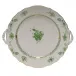 Chinese Bouquet Green Chop Plate With Handles 12 in D