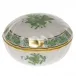 Chinese Bouquet Green Ring Box 2.75 in D