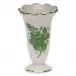 Chinese Bouquet Green Scalloped Bud Vase 2.5 in H