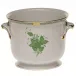 Chinese Bouquet Green Small Cachepot 5.75 in H X 6.5 in D