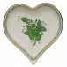 Chinese Bouquet Green Small Heart Tray 4 in L X 4 in W