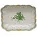 Chinese Bouquet Green Oblong Dish 7.25 in L X 5.5 in W