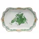 Chinese Bouquet Green Mini Scalloped Tray 4.25 in L X 3 in W