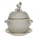 Golden Edge Tureen And Platter 4 Qt 12.25 in H