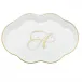 Monogrammed Scalloped Tray Gold 5.5"L