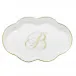 Scalloped Tray With Monogram Gold 5.5 in L