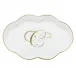 Scalloped Tray With Monogram Gold 5.5 in L