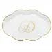 Scalloped Tray With Monogram Gold 5.5 in L