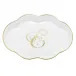 Scalloped Tray With Monogram Gold 5.5 in L