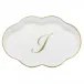 Scalloped Tray With Monogram Gold 5.5 in L