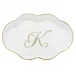 Scalloped Tray With Monogram Gold 5.5 in L