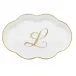 Scalloped Tray With Monogram Gold 5.5 in L