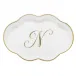 Scalloped Tray With Monogram Gold 5.5 in L