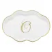 Scalloped Tray With Monogram Gold 5.5 in L