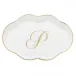 Scalloped Tray With Monogram Gold 5.5 in L