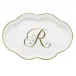 Scalloped Tray With Monogram Gold 5.5 in L