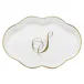 Scalloped Tray With Monogram Gold 5.5 in L