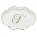 Scalloped Tray With Monogram Gold 5.5 in L