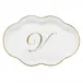 Scalloped Tray With Monogram Gold 5.5 in L