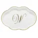 Scalloped Tray With Monogram Gold 5.5 in L