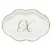 Scalloped Tray With Monogram Gold 5.5 in L