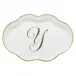 Scalloped Tray With Monogram Gold 5.5 in L