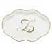 Scalloped Tray With Monogram Gold 5.5 in L