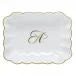 Monogrammed Oblong Dish Gold 7.25"L X 5.5"W