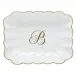 Oblong Dish With Monogram Gold 7.25 in L X 5.5 in W