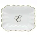 Oblong Dish With Monogram Gold 7.25 in L X 5.5 in W