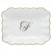 Oblong Dish With Monogram Gold 7.25 in L X 5.5 in W