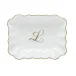 Oblong Dish With Monogram Gold 7.25 in L X 5.5 in W