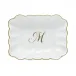 Oblong Dish With Monogram Gold 7.25 in L X 5.5 in W