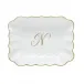 Oblong Dish With Monogram Gold 7.25 in L X 5.5 in W