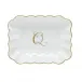 Oblong Dish With Monogram Gold 7.25 in L X 5.5 in W