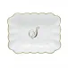 Oblong Dish With Monogram Gold 7.25 in L X 5.5 in W