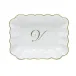 Oblong Dish With Monogram Gold 7.25 in L X 5.5 in W