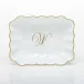 Oblong Dish With Monogram Gold 7.25 in L X 5.5 in W