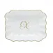 Oblong Dish With Monogram Gold 7.25 in L X 5.5 in W