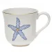 Aquatic Dessert Starfish Blue Mug 10 Oz 3.5 in H