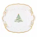 Christmas Tree Square Cake Plate Green 9.5 in Sq