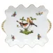 Rothschild Bird Multicolor Small Dish With Pearls 5.75 in L X 6.75 in W