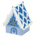 Gingerbread House Blue 2.75 in L X 3.5 in H