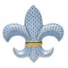 Fleur De Lis Blue 4.75 in L X 5 in W