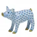 Smiling Pig Blue 2.5 in L X 2 in H