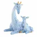 Mother And Baby Giraffe Blue 4.25 in L X 3.2 in W X 5 in H