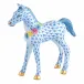 Foal With Flowers Blue 3.5 in L X 1.25 in W X 3.5 in H