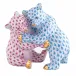 Bear Hug Blue/Raspberry 2 in L X 3.25 in W X 3.25 in H