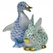 Duckling And Bunny Blue/Green 2.75 in L X 3 in H