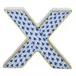 Letter X Sapphire 2.5 in L X 2.25 in W X 0.5 in H